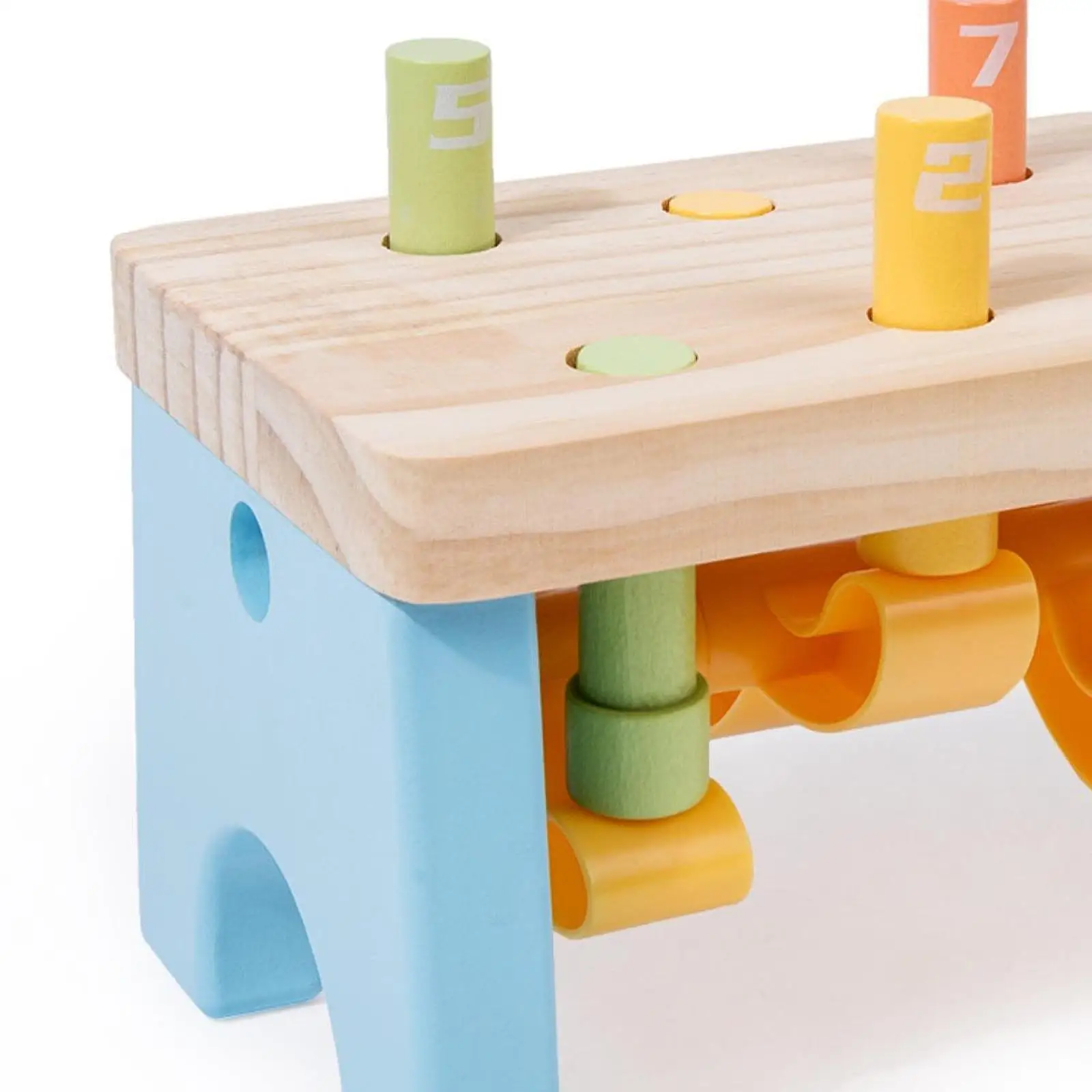 

Wooden Pounding Bench Toy, Educational Toy, Colorful Developmental Toy with 8 Pegs and Mallet for Boy Girls Kids