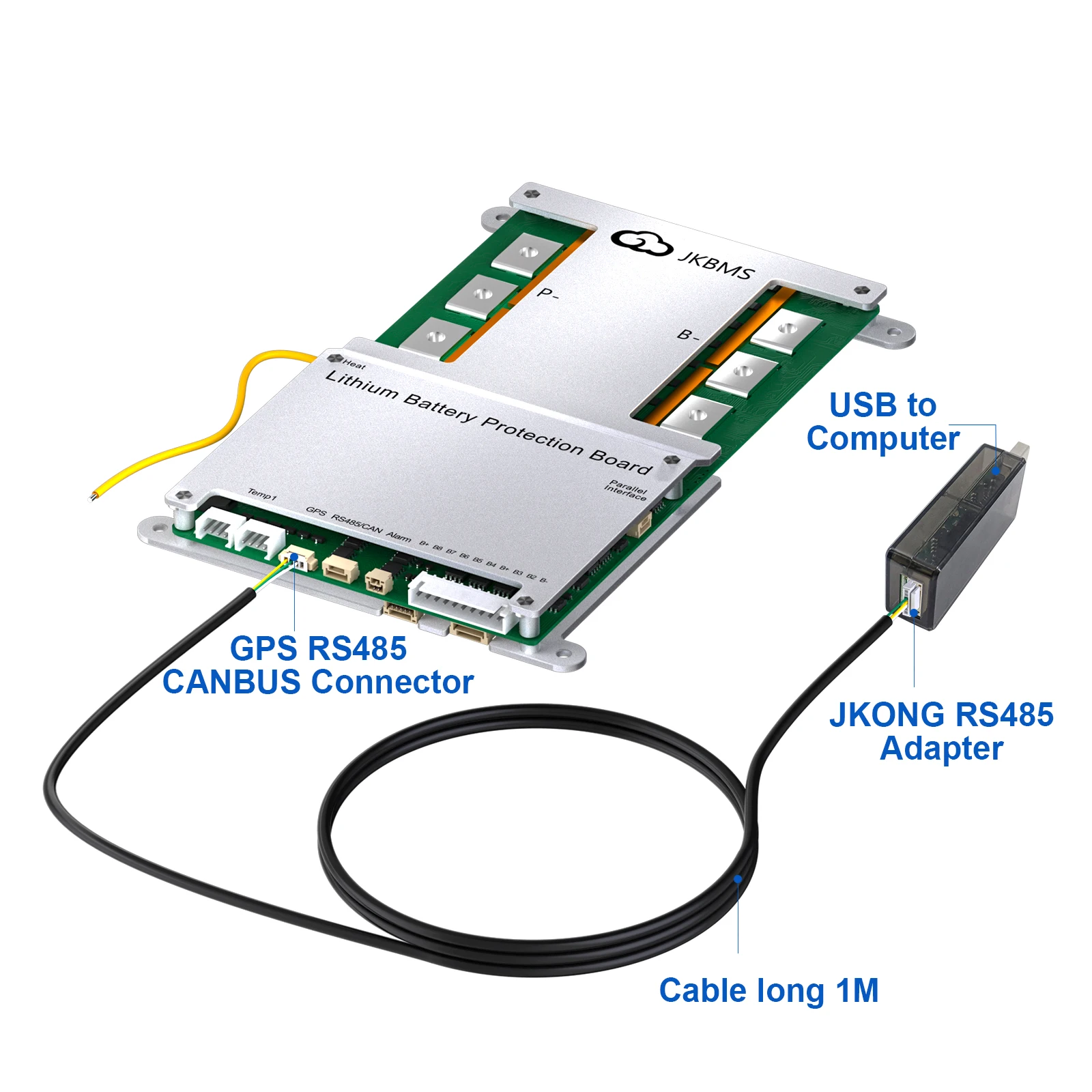 JKBMS RS485 USB إلى ISTTL موصل الكمبيوتر 1M لتحديث البرامج الثابتة إعدادات المعلمة لملحقات JIKONG Smart BMS JK BMS