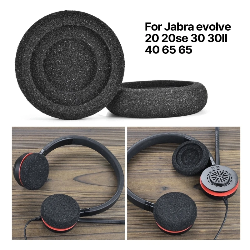 Coussinets d'oreille en mousse de remplacement pour Jabra Evolve, housse en éponge pour téléphone de sauna, coussin d'oreille à haute élasticité, 20, 20se