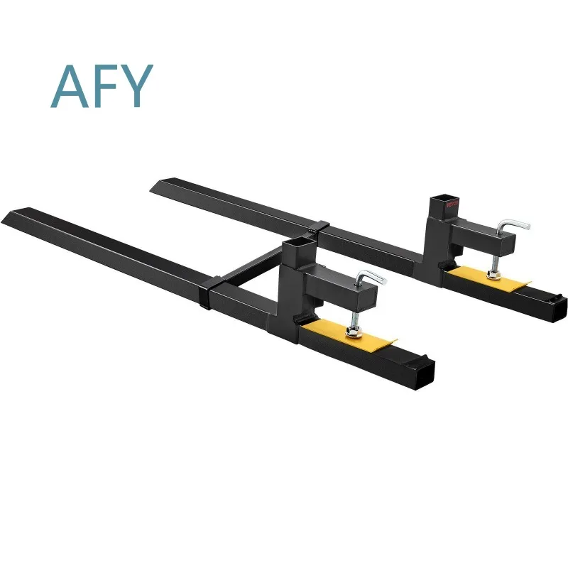 Heavy Duty Pallet Fork for 2000lb Capacity 60 Inch Total Length Adjustable Stabilizer Clamp for Construction Machinery