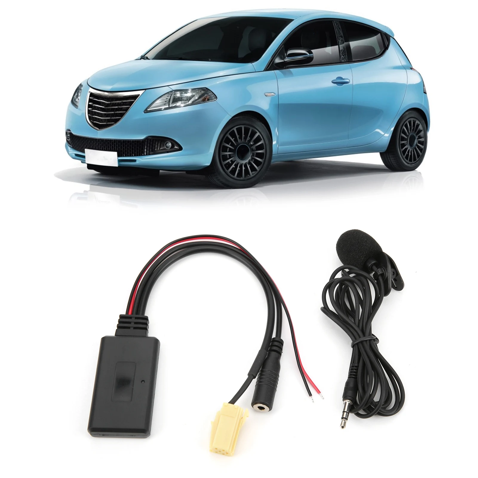 Samochodowy adapter kabla Bluetooth 5.0 AUX z mikrofonem do Grande Punto Qubo Fiorino