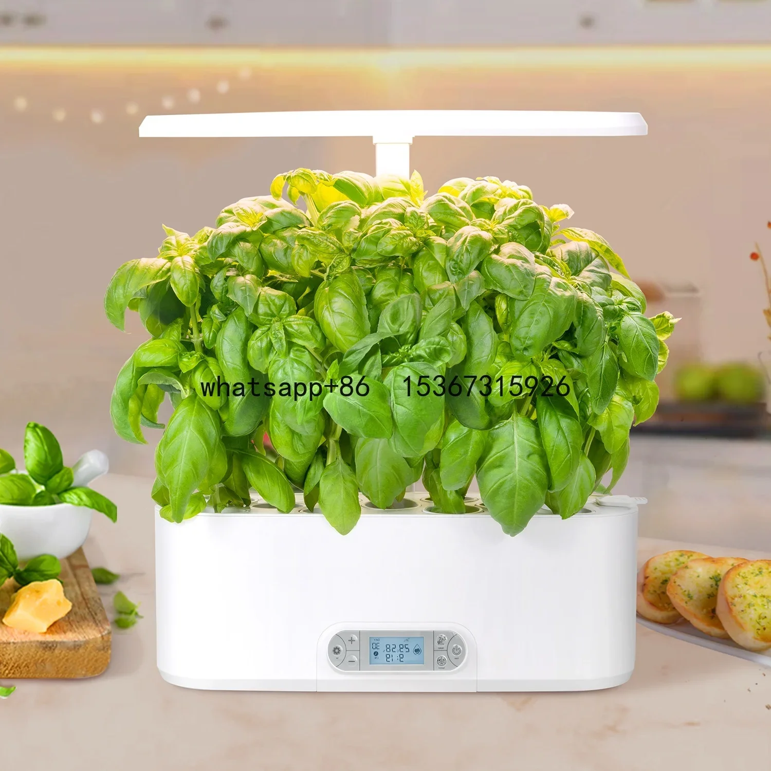 J & C Desktop hidroponik tumbuh sistem 11pods, 5L penyiram sendiri 24W 3mode LED tumbuh cahaya AirPump dalam ruangan taman hidroponik