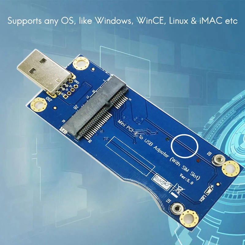 Adaptateur Mini PCI-E vers USB avec emplacement pour carte EpiCard, carte d'adaptation technique, WWAN, Permanence Tech, 3G, 4G, qualité industrielle