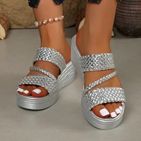 Women Wedges Sandals 2026 New Summer Women Slip on High-heeled Fashion Woman Shoes Comfortable Flower Outdoor Platform Sandals - Image 5