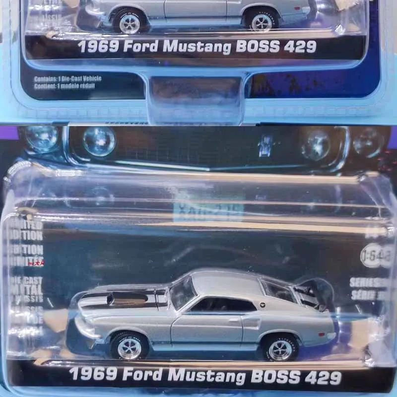 Diecast Original 1:64 Scale 1969 Ford Mustang BOSS Solid Pack The Car Model Static Decoration Collectible Toy Gift Souvenir