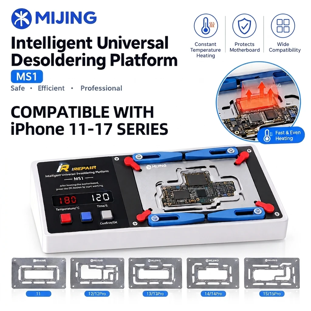 Mijing MS1 Motherboard Layered Heating Station New Module Soldering Preheating Platform for iPhone11-17 Series Repair Tool