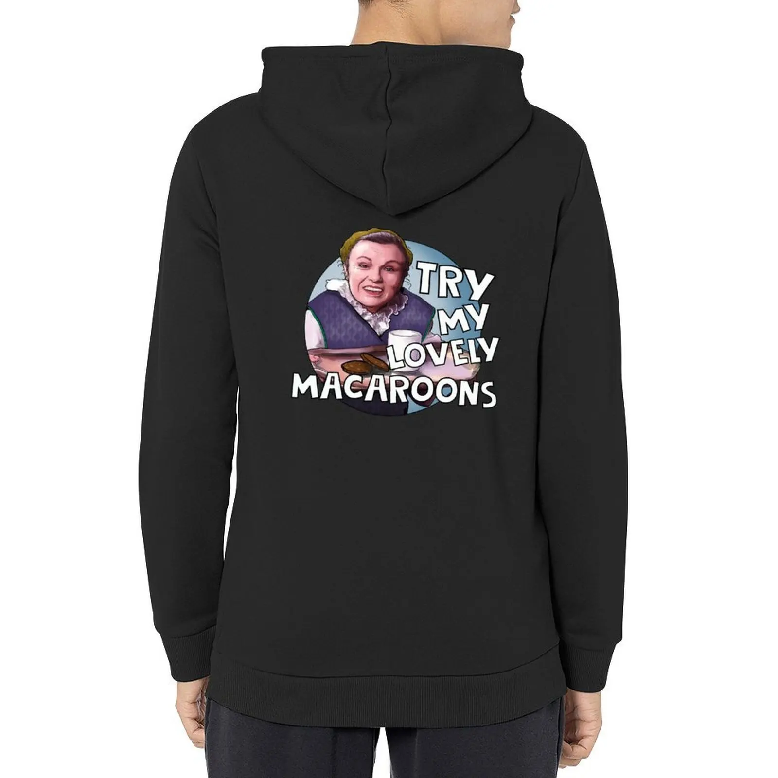 

Mrs Overall and her lovely macaroons. Acorn Antiques Hoodie men's clothes men's winter sweater mens clothes pullover hoodies