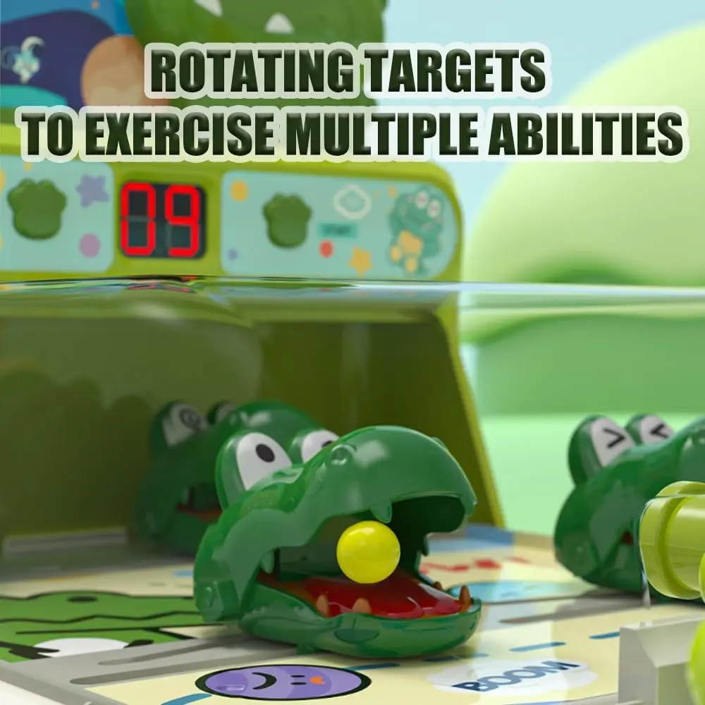 Dinosaur Crocodile Pinball Machine Chess Board - Kids Interactive Electronic Toy, Indoor Entertainment Game