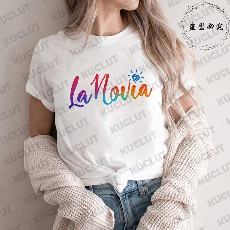Spanish Girls Single Farewell Must-Haves: Equipo De La Novia & Future Bride T-shirtsWomen Clothing for Bridal Wedding Party