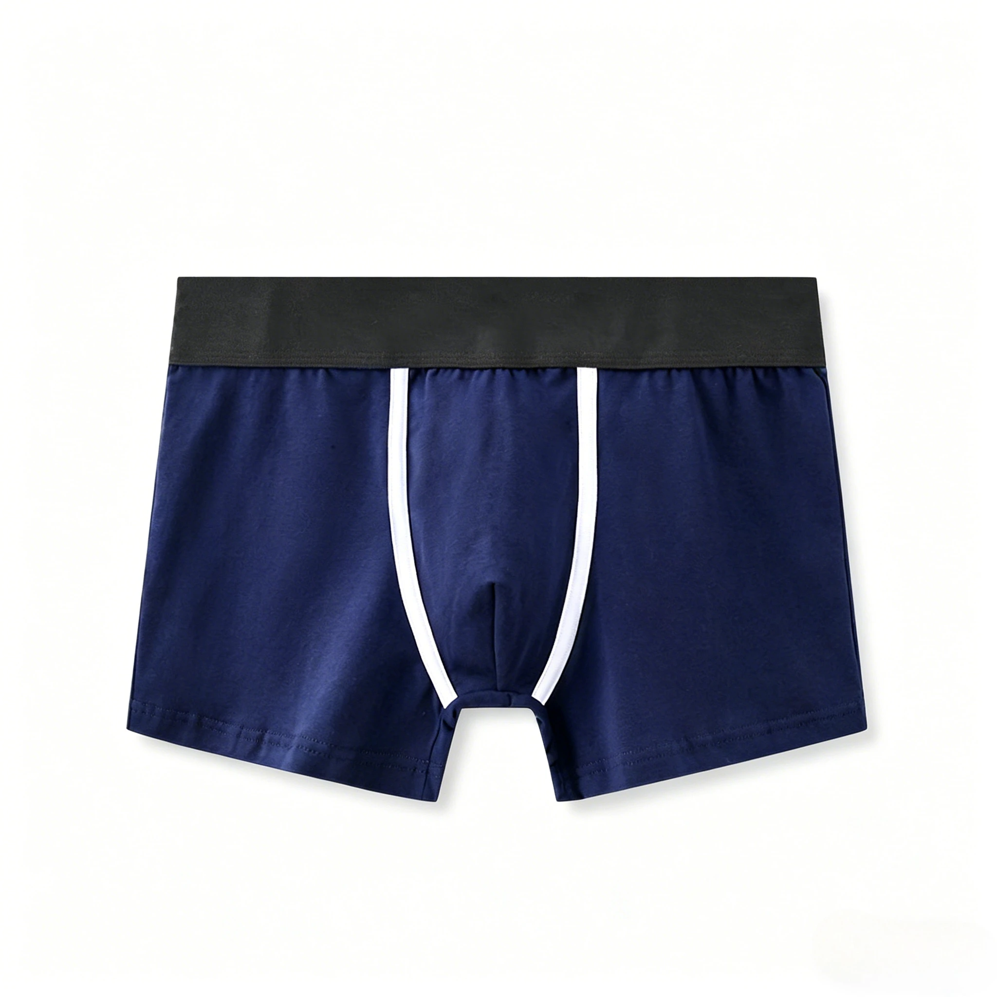 Men's Bulge Cotton Boxer Briefs Low Waist Breathable Underwear for Students U Convex Pouch Boxy Underpants Youth Fashion Trunks