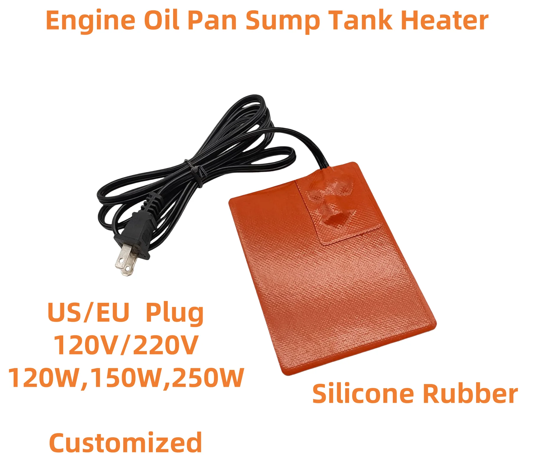 Silicone Heater Flexible Heating Plate Silicone Rubber Electric Heating Elements Pads With EU USA Plug For Engine Heating,