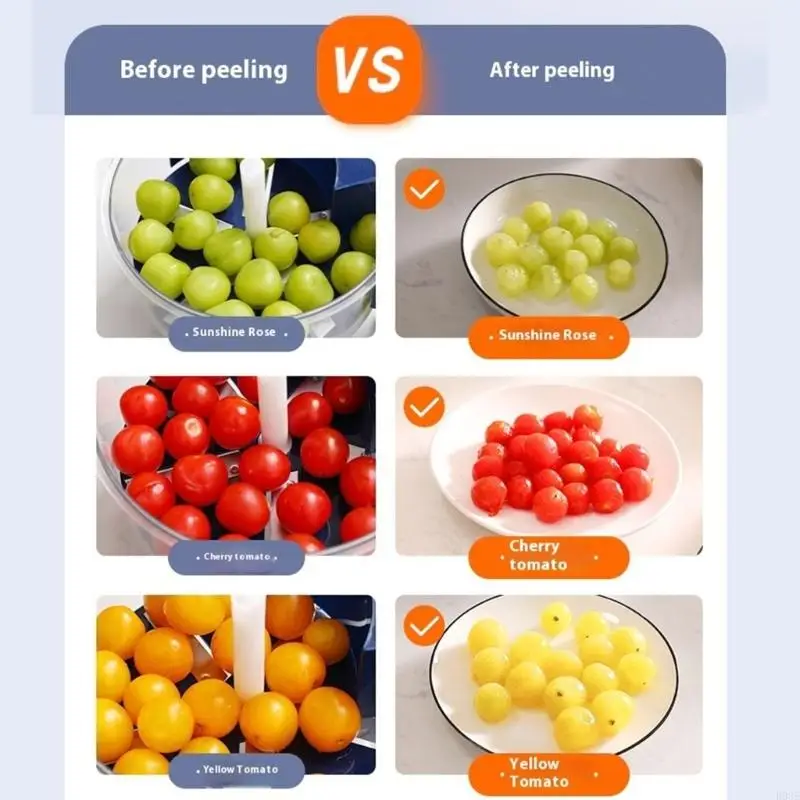 High Efficiency Automatic Grape And Fruit Peeler Machine Safe ABS+Metal Kitchens Tool For Easy Fruit Preparation B03E