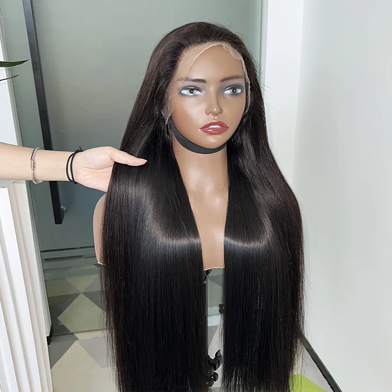 

Супер-двойной объем, 13x4 HD кружевной фронтальный парик, идеально прямые волосы, 100% натуральные волосы, предварительно выщипанные, 4x4, невидимые HD кружевные парики, необработанные волосы