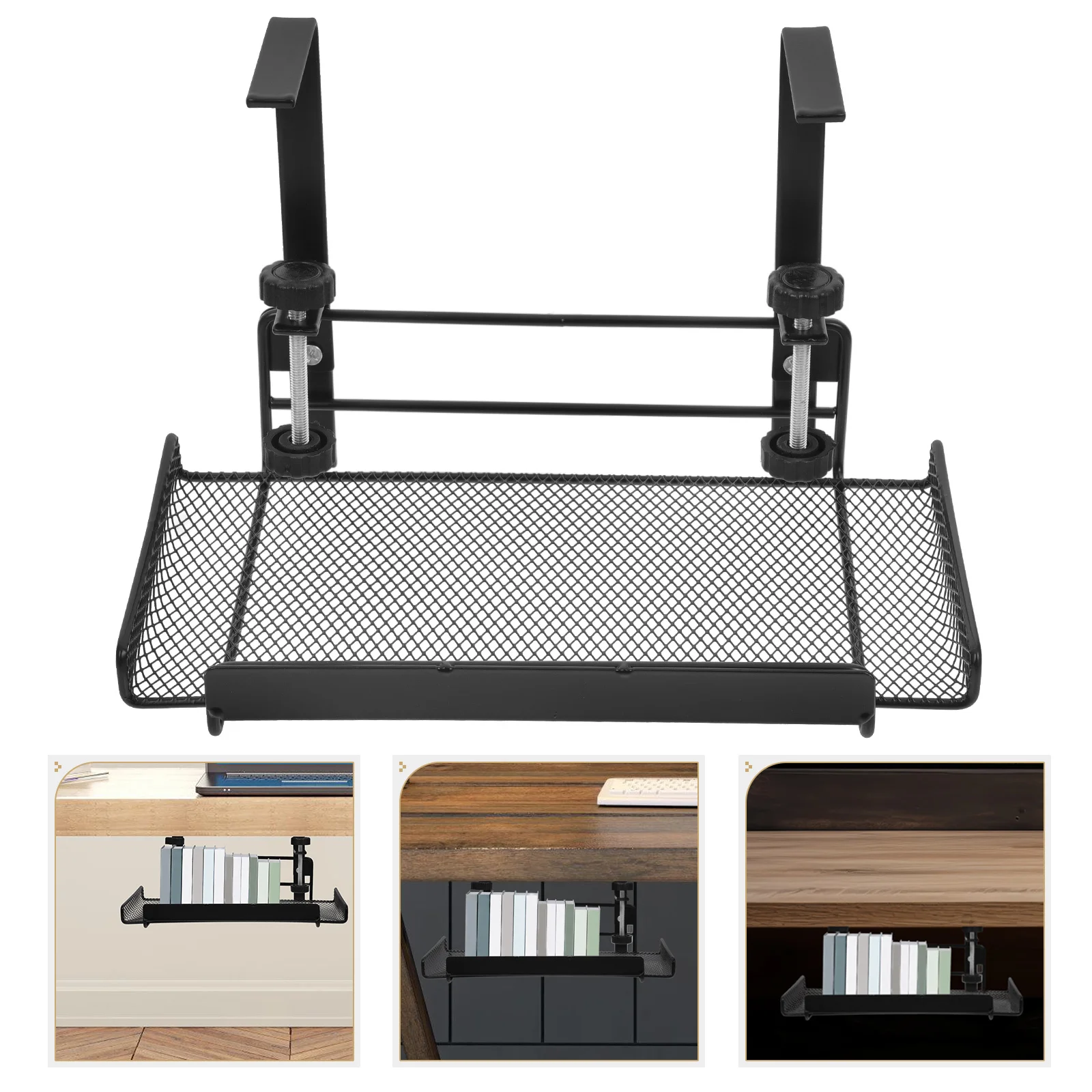 

Under Desk Drawer Storage Tray Adjustable Heavy Duty Carbon Steel Cable Management for Office Home Studio Garage Desk Organizer