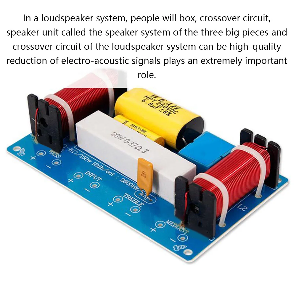 3 Way Crossover Filter Audio Frequency Divider Hi-Fi Audio Filter Module Board for  less than 8 inches High Power Speaker