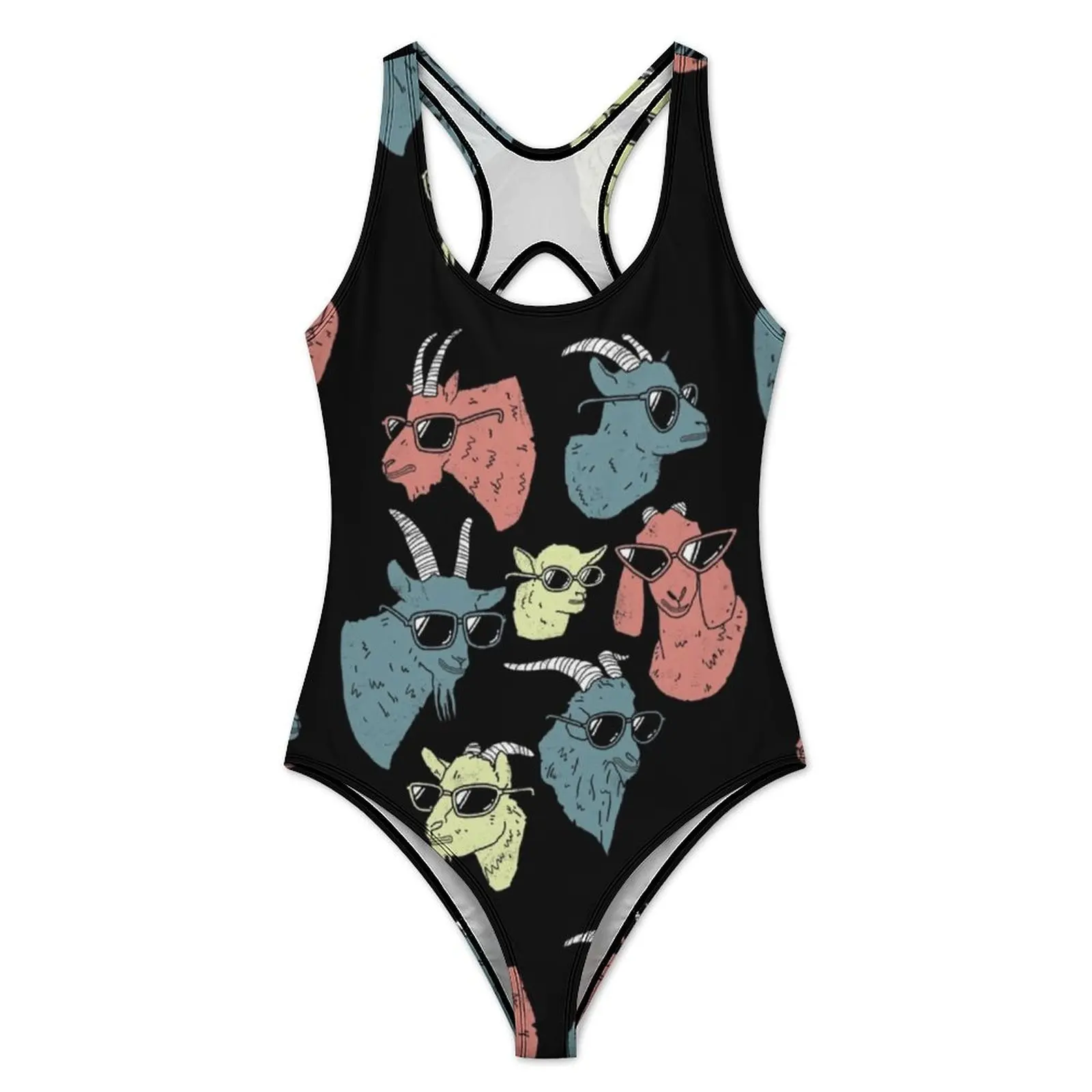 Cool Farm Animal Swimsuit Sexy Funny Goats Female Swimwear One Piece Modern Swimsuits Holiday Push Up Sleeveless Beach Outfits