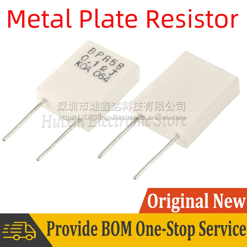 

5pcs BPR58 Metal Plate Resistor 5W 0.1ohm 0.1Ω 0.1ΩJ ±5% Resistance 0.1 Ohm High precision non-inductive Cement Resistors
