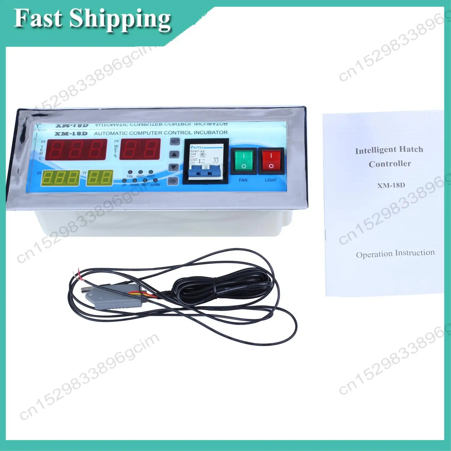 -BABQ XM-18D Automatic Egg Incubator Controller Digital LED Temperature Controller Temperature Humidity Sensors Egg Hatcher Cont