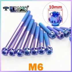 RTAMO Titanium Bolt M6X10/15/20/25/30/35/40/45/50/55/60/65/70/75/80/90mm Torx Head for Motorcycle Bike Modified Screw (1pc)
