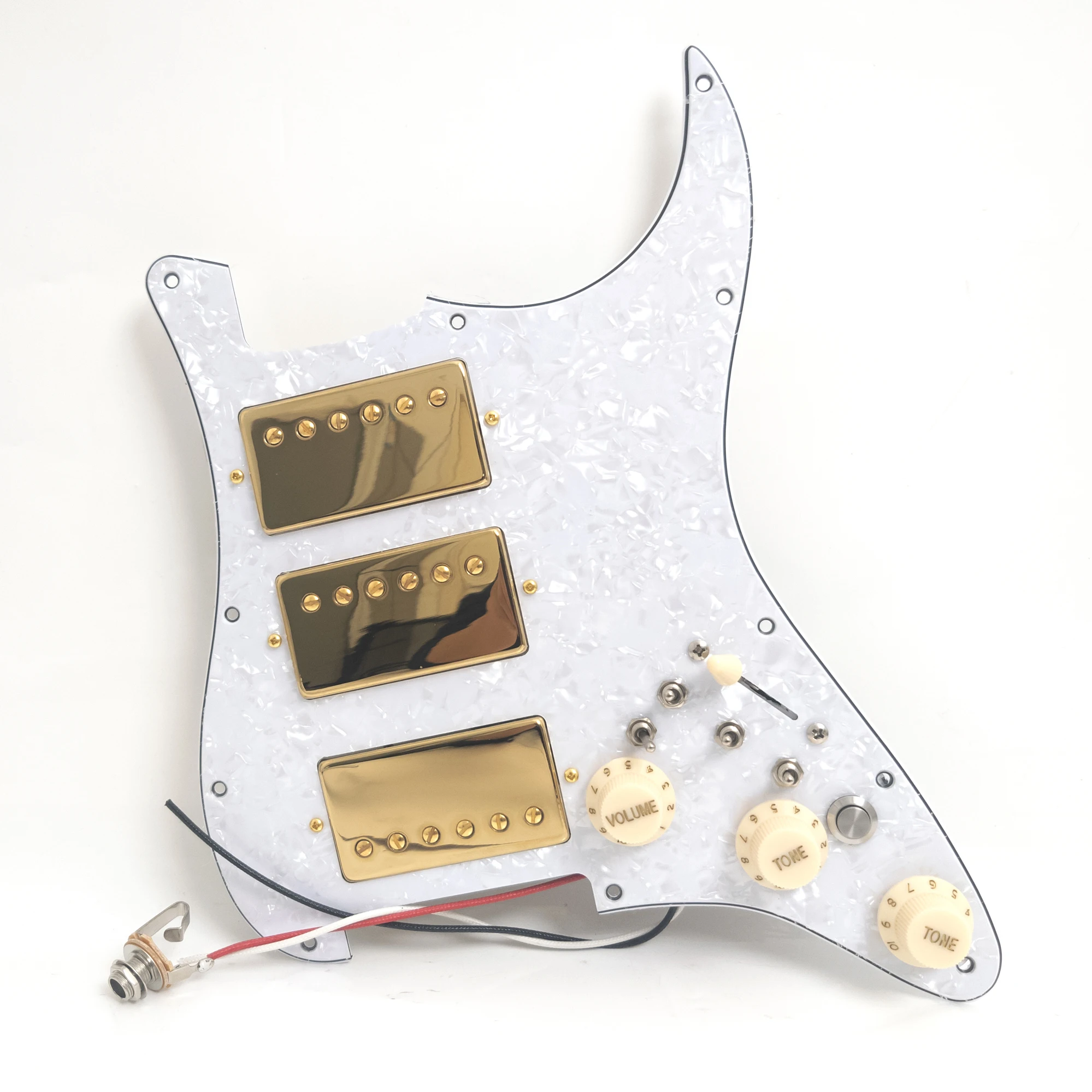 Guitar Prewired Loaded Pickguard with Coil Splitting Alnico 5 Humbucker Pickups Kill Switch 11 Hole for ST Guitar