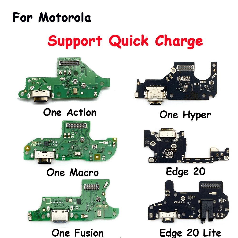 USB Micro Charger Charging Port Dock Connector Microphone Board Flex Cable For Moto One Fusion Plus One Macro Hyper Edge 20 Pro