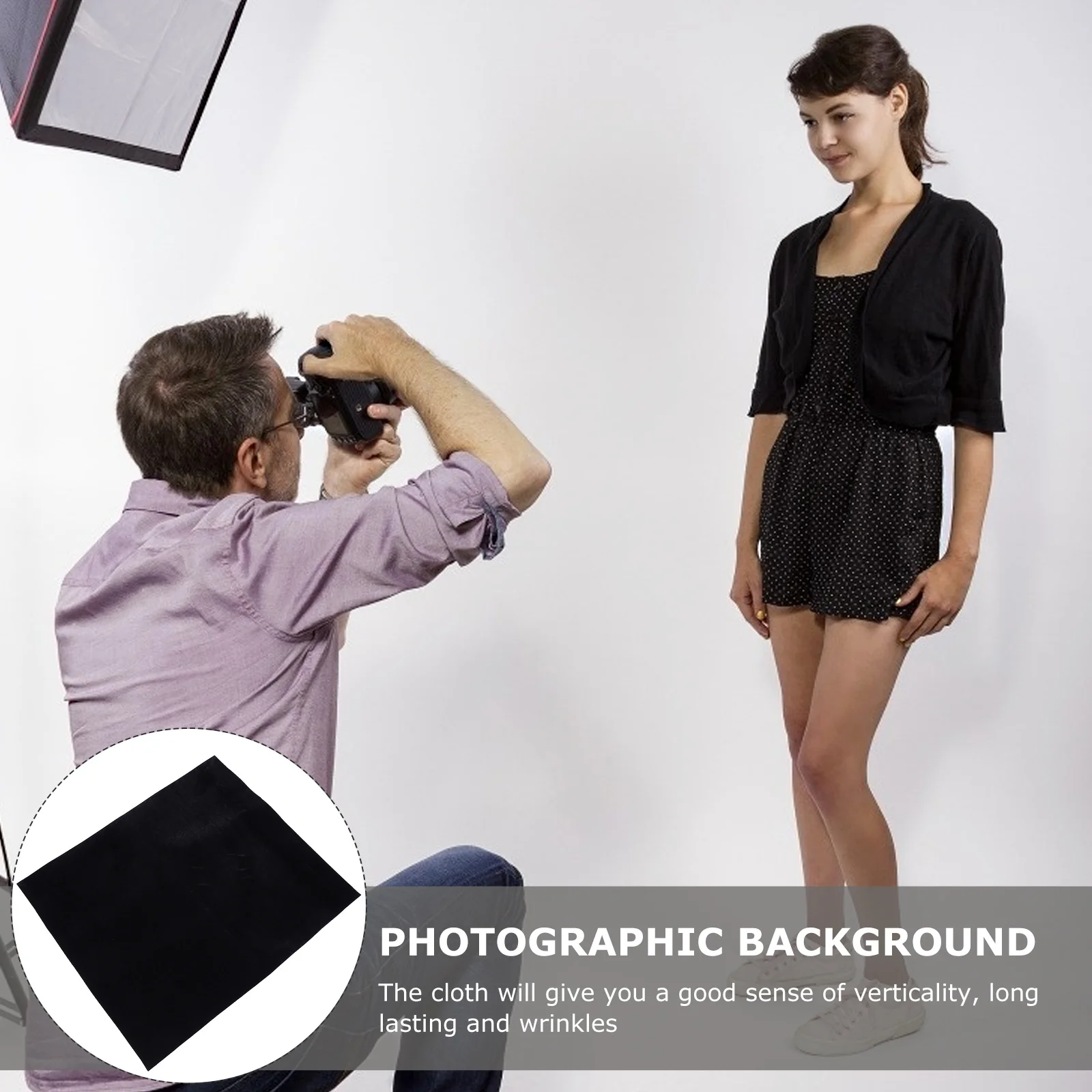 

1Pcs Black Pleuche Backdrop High Durability Photography Background Washable Smooth Surface Photo Backdrop Prop