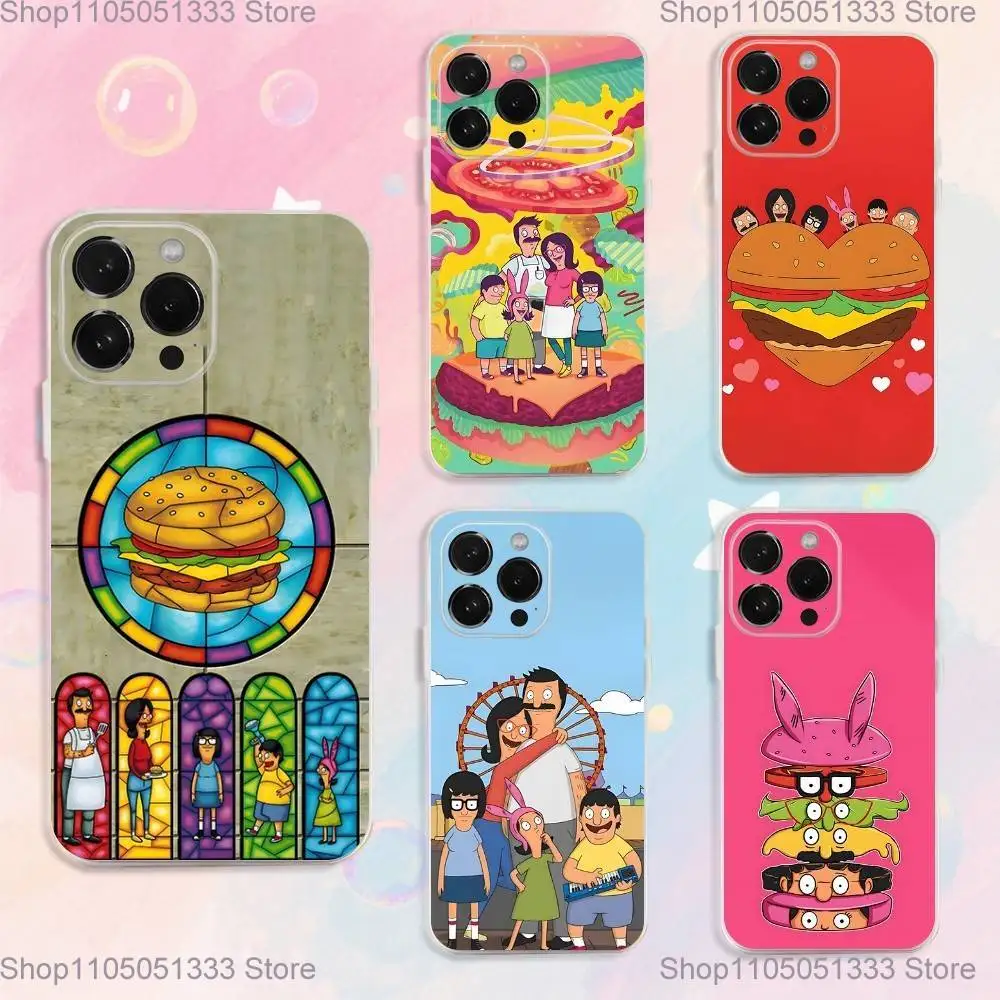 

Anime B-Bobs B-Burgers Phone Case For iPhone 17,16,15,14,13,12,11 Plus,Pro,Max,XR,XS,Plus,E,SE4,Mini Transparent Cover