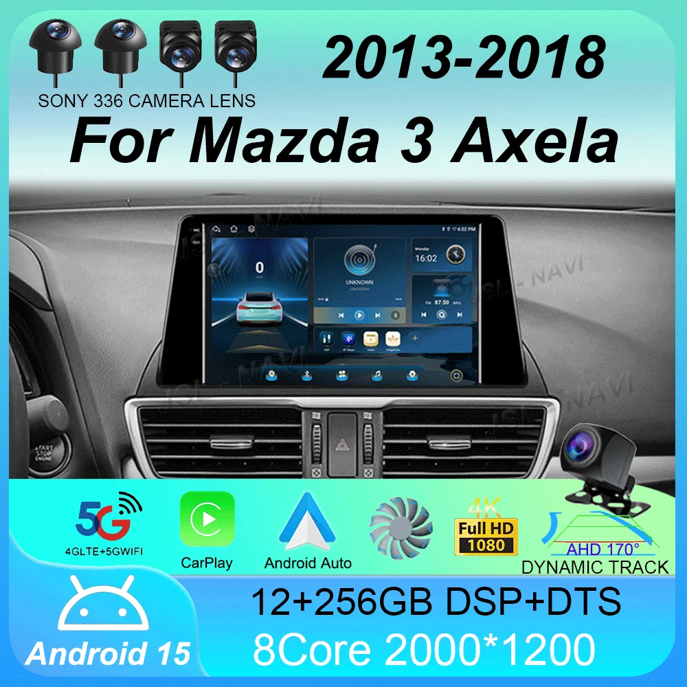 

Android 15 Автомобильный радиоприемник Carplay Auto для Mazda 3 Axela 2013-2018 Стерео GPS-навигация Мультимедийный видеоплеер Авторадио Головное устройство