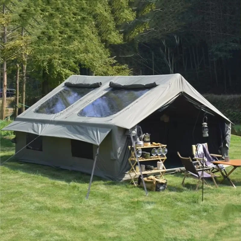 

2026 12,0 Зеленая модульная портативная садовая надувная семейная палатка для кемпинга