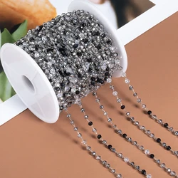 1Meter Stainless Steel Gray Beads Chain For Necklace Bracelet DIY Jewelry Making Supplies