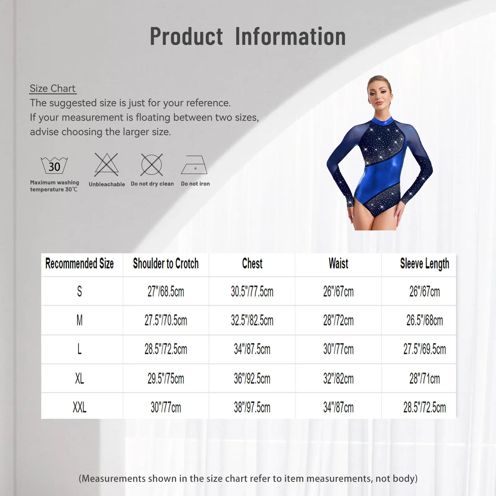 Justaucorps de gymnastique patinage Ballet Unitards femmes maille transparente à manches longues strass danse combinaison rythmique Costume de Performance