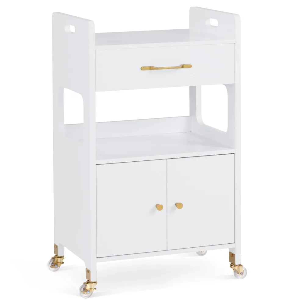 Salon Trolley Cart with Magnetic Cabinet, Locking Wheels 2494