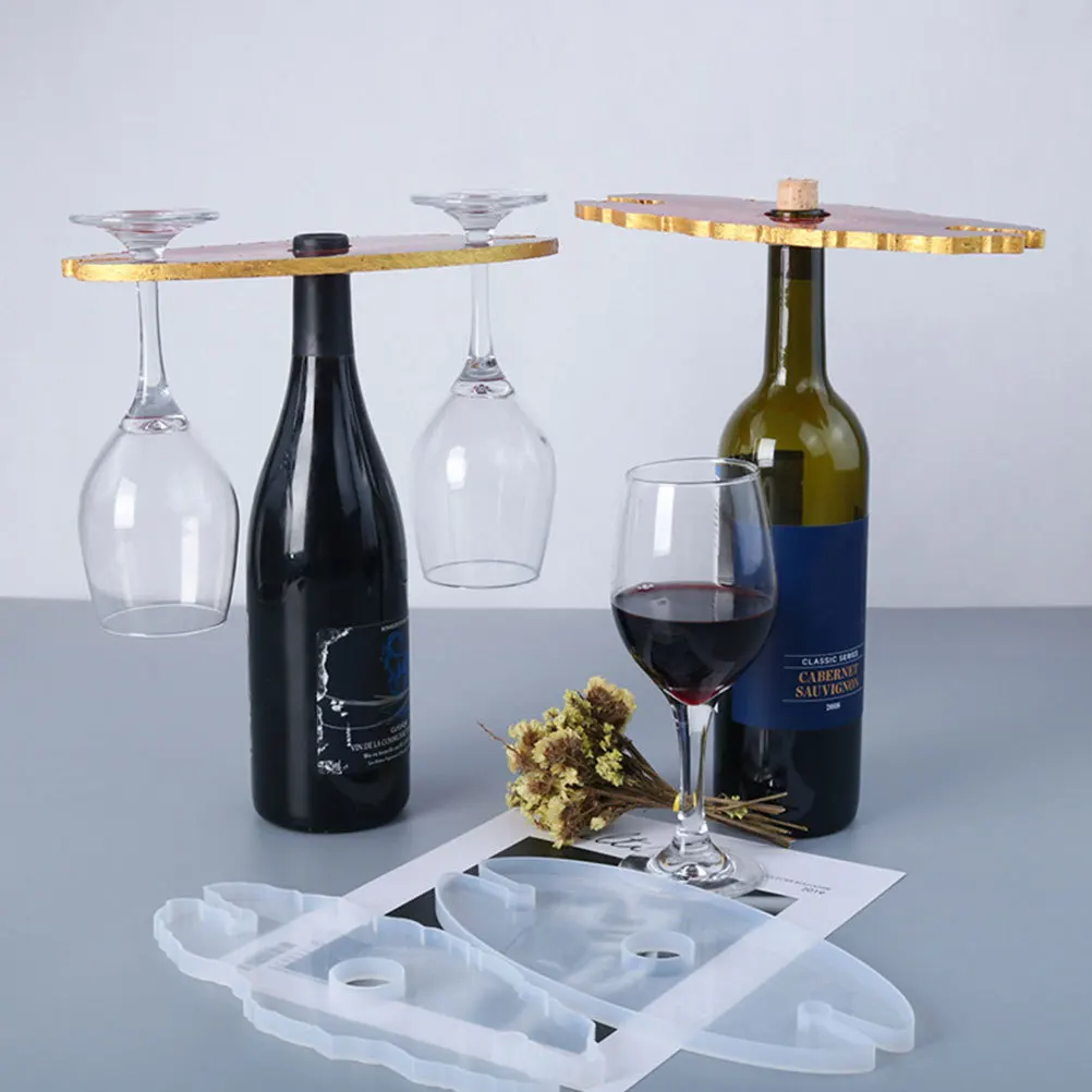 

2Pcs Wine Glass Holder Silicone Mold Stackable DIY Resin Casting Mold for Epoxy Resin Crafts Coaster Making Kit Creative Cup Mat