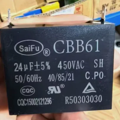 CBB61 Generator Starting Capacitor CBB61 Generator Starting Capacitor 450 V AC 24 μF suitable for 400/350/300/250 V AC