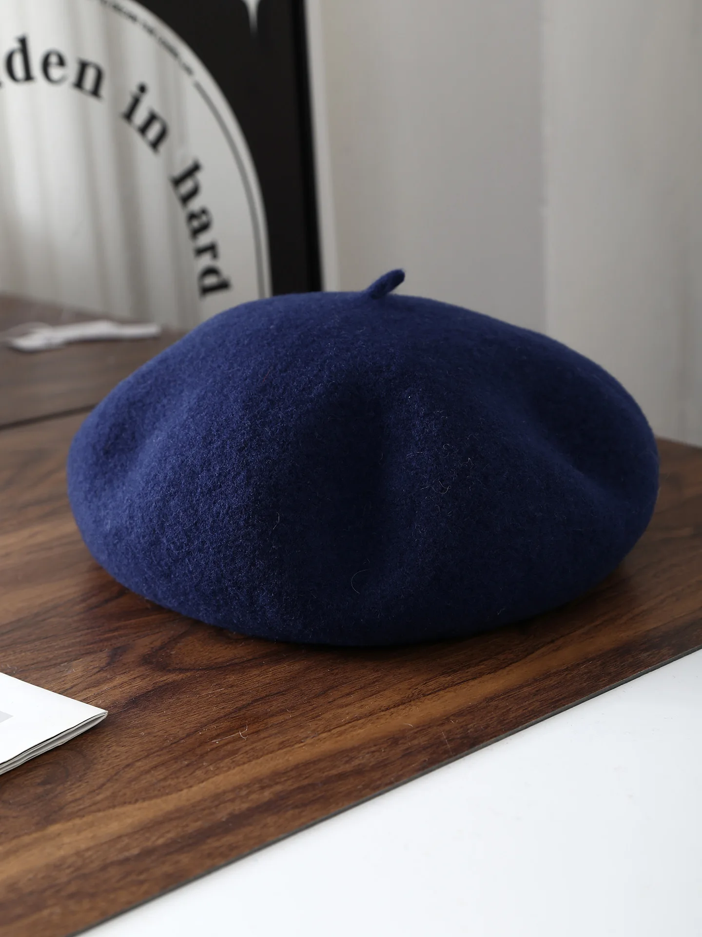 100% Australian Wool Plain Beret Cap French Minimalist 
