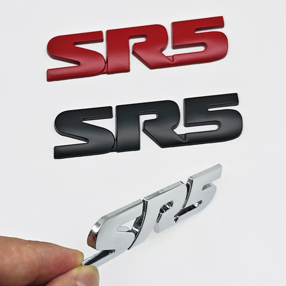 Logotipo de letras de Metal 3d, emblema SR5, insignia lateral de puerta de guardabarros de coche, pegatina SR5 para Toyota Tundra Hilux Tacoma 4runner SR5, accesorios