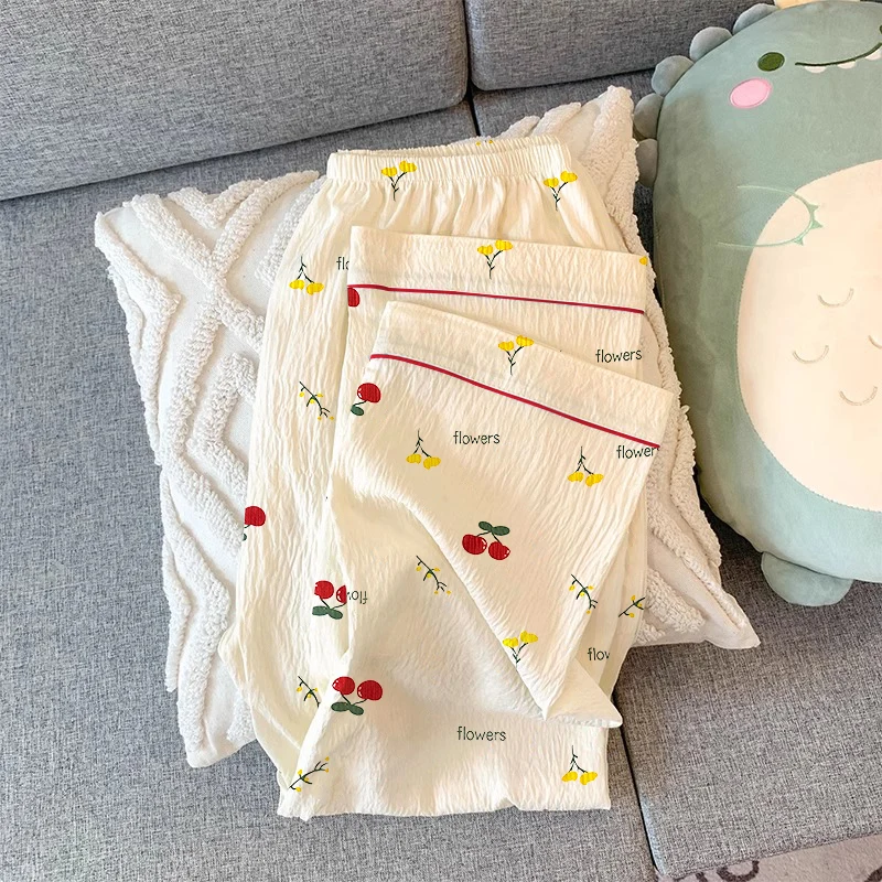 Nuevo conjunto de pijama de primavera y otoño, pantalones suaves de manga larga para mujer, conjunto de muebles de dos piezas Love Lovely Sweet Home Wear