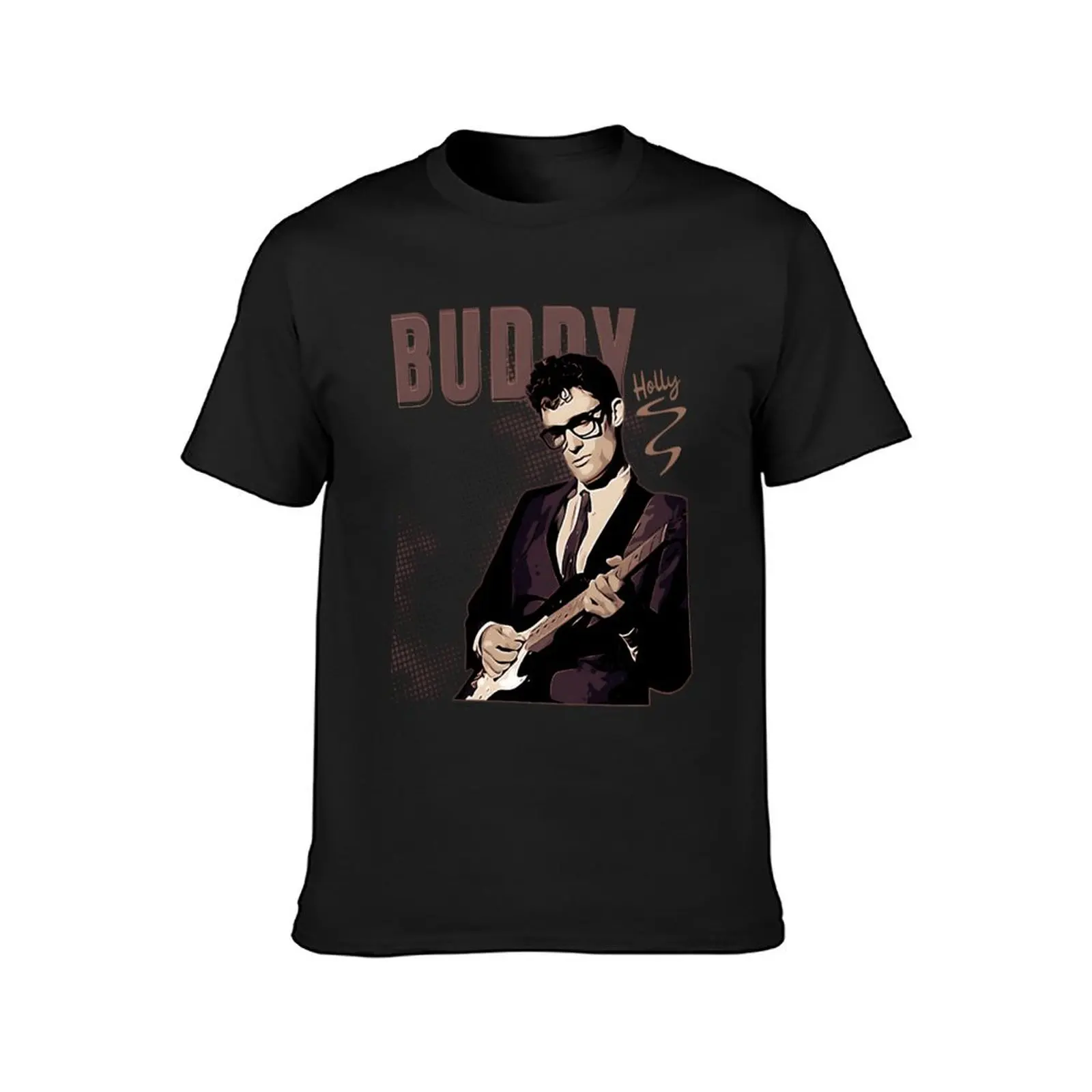 Buddy Holly Bron Vintage T-Shirt anime clothes tops heavy weight t shirts for men