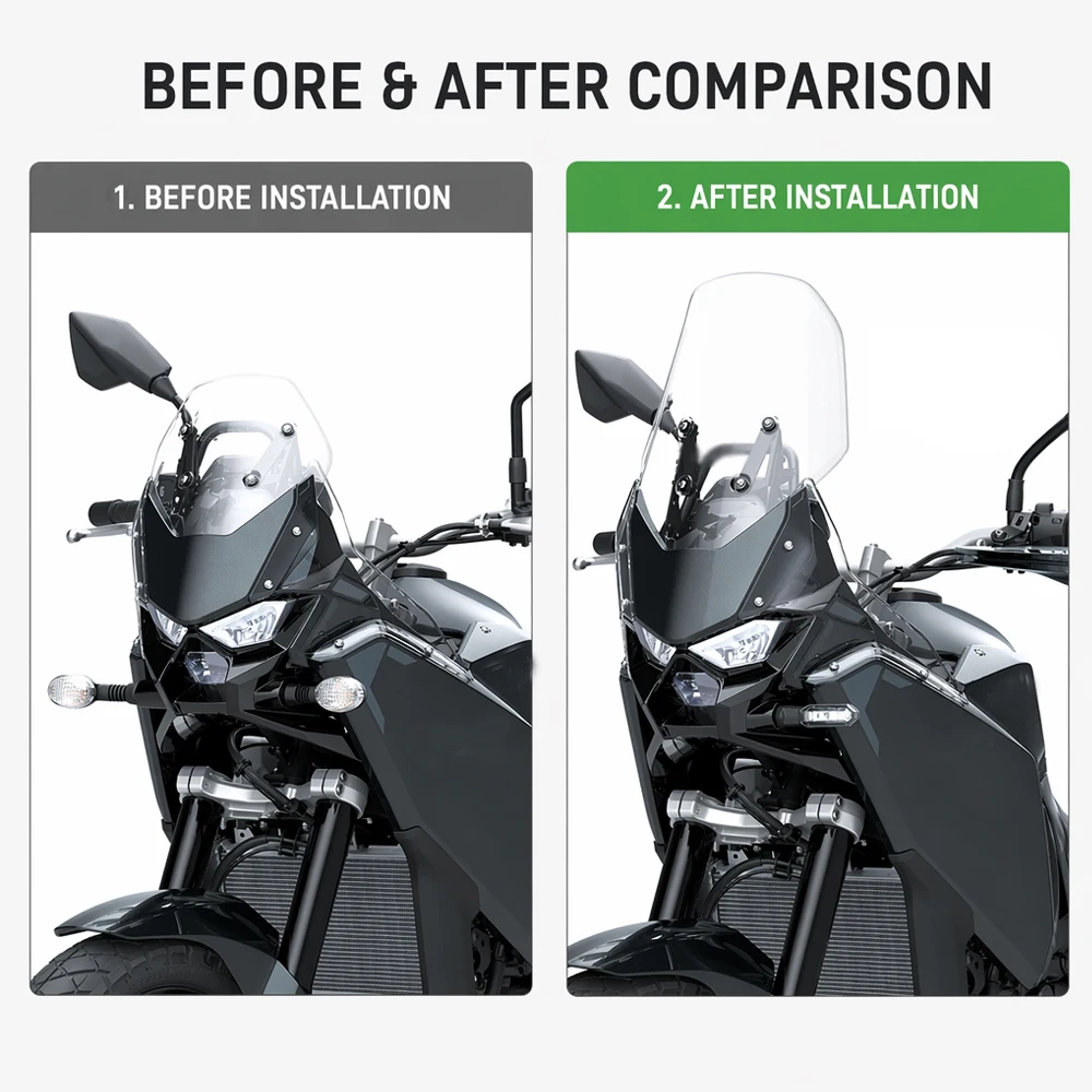 For Kawasaki KLE 500 SE KLE500 2026 Motorcycle Accessories Large Windshield Windscreen Touring Screen Protector Wind Deflector