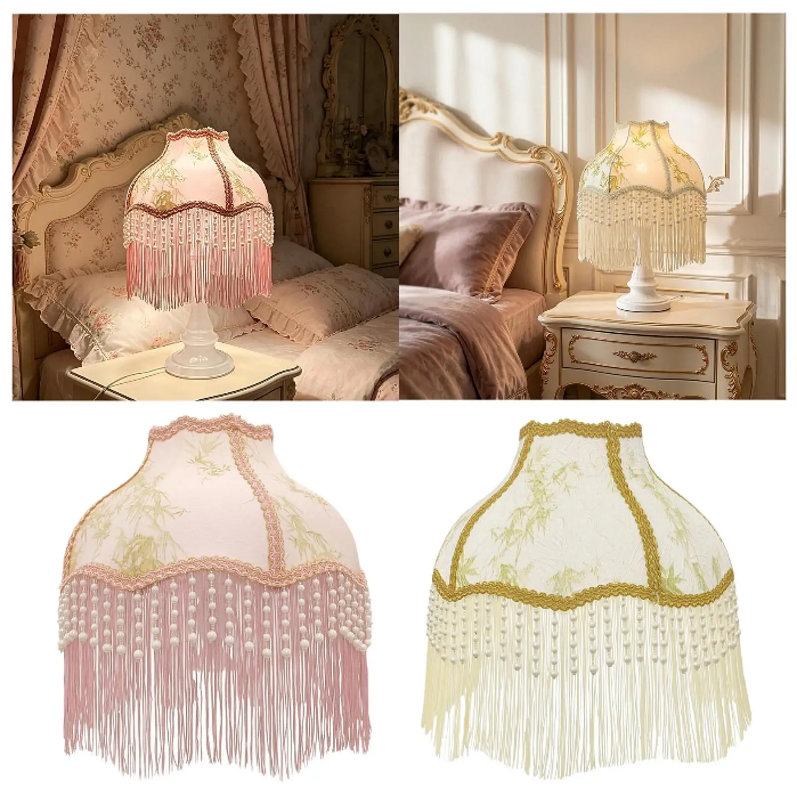 bell-shape-scallop-lamp-shade-with-tassels-beads-for-floor-and-bedside-lamps