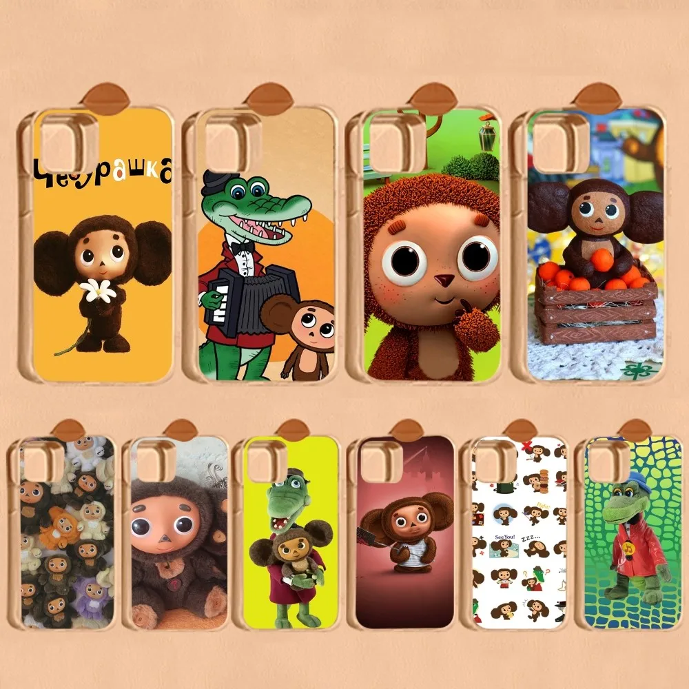 Cheburashka Phone Case For iPhone 14 13 12 Mini 11 Pro XS Max X XR SE 6 7 8 Plus Soft Silicone Cover