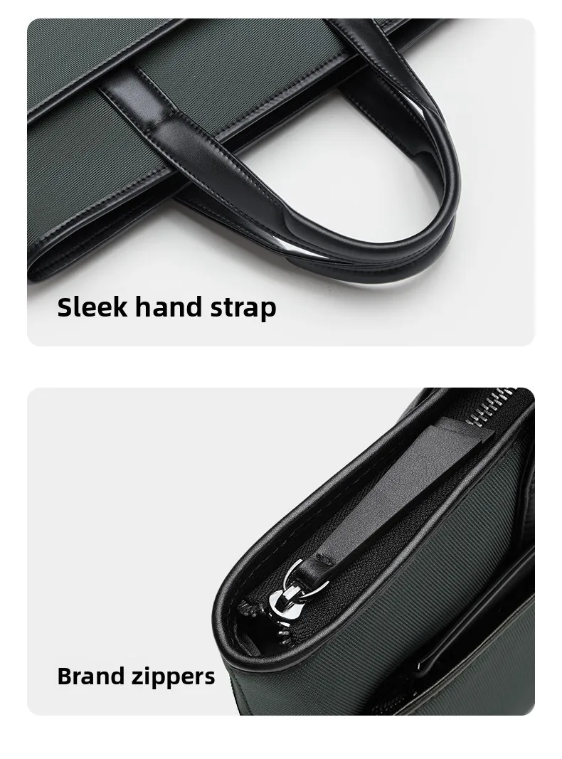 Men's Business Briefcase Wear-Resistant Laptop Notebook Computer Bag Document Handbag for Office Commuting Travel