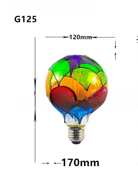 LED Hand Painted DIY Color Decorative Light Bulb 4W ST64 G80 G125 220V Christmas Ambient Light ST64 G80 G95 G125 Light Bedroom