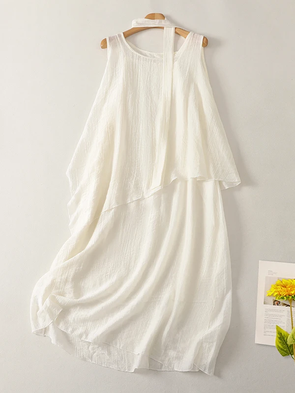 

Summer Vacation Style Women's Dress Set Asymmetrical Top And Long Skirt Two-Piece Lightweight Casual Comfortable Commute Fashion