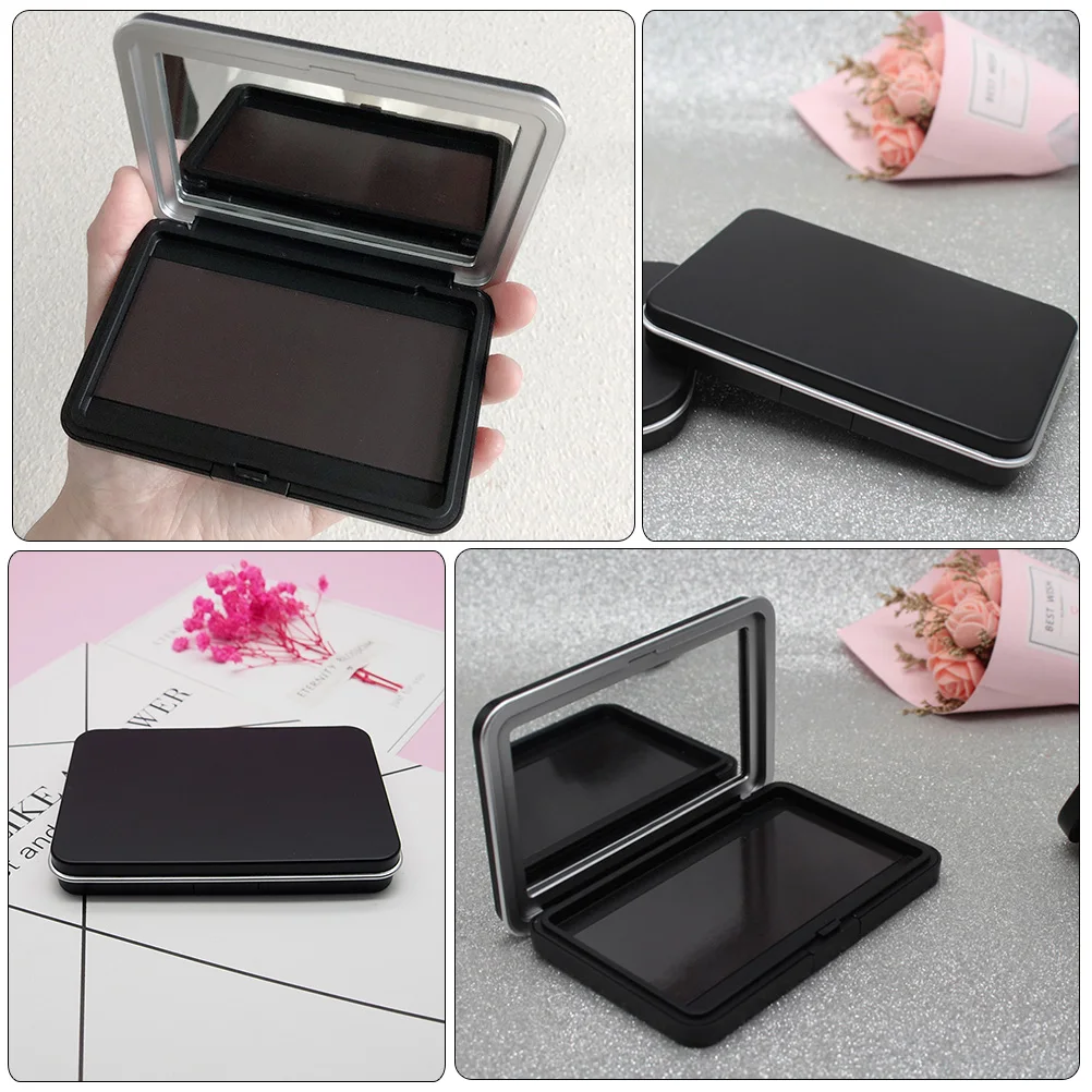 Estuches cuadrados para sombra de ojos, contenedores de maquillaje vacíos Diy con espejo, organizador portátil, estuche para colorete en polvo recargable, 2 uds.