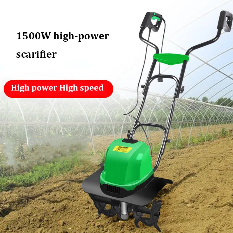 Mini Micro-Tiller Electric Scarifier Soil Tiller Small Agricultural Plowing Machine Garden Cultivator Bulldozer