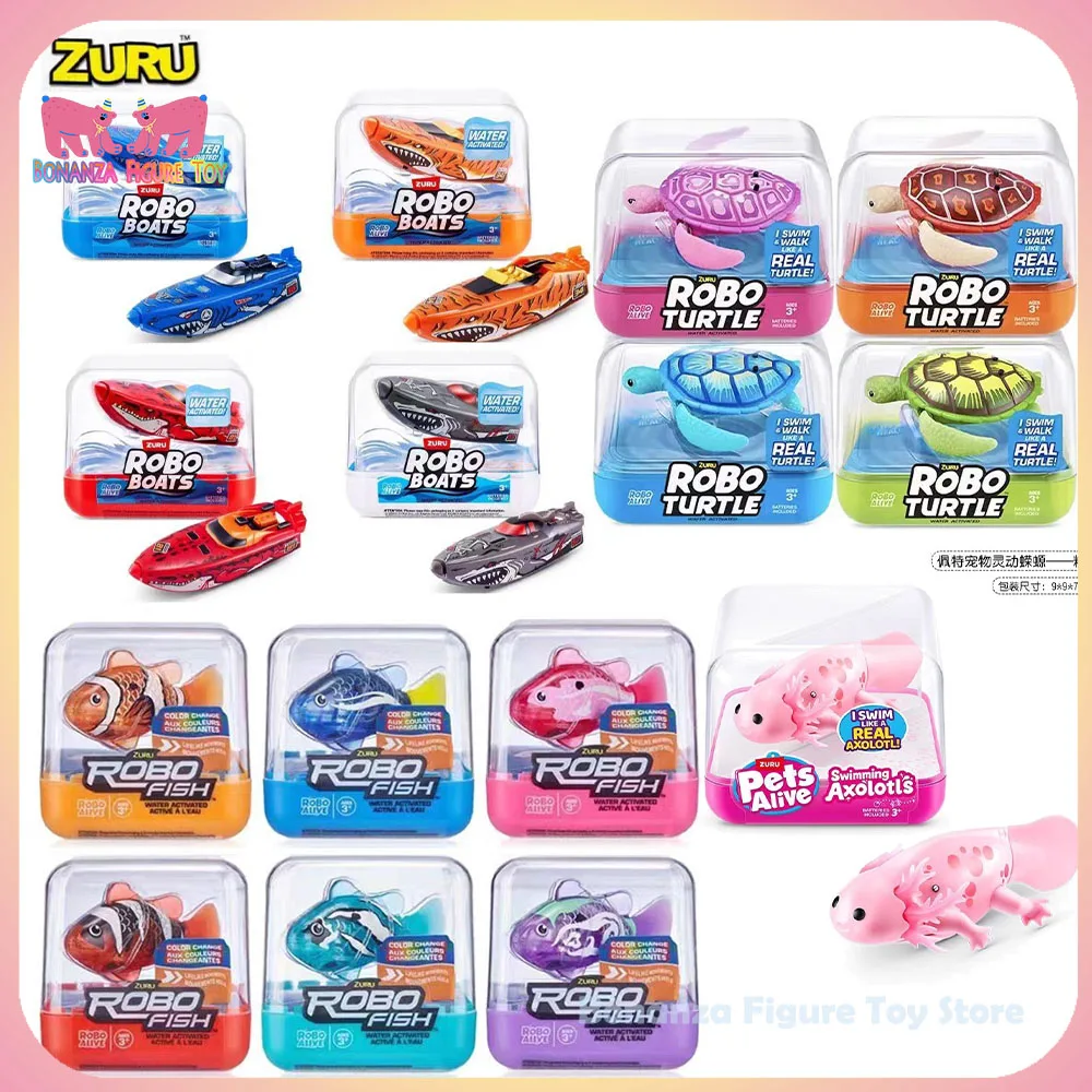 جديد 2025 زورو روبو قوارب الأسماك السلاحف المياه المنشط الحيوانات الأليفة على قيد الحياة السباحة Axolotls الأطفال حفلة الأطفال حمام ألعاب مياه #1