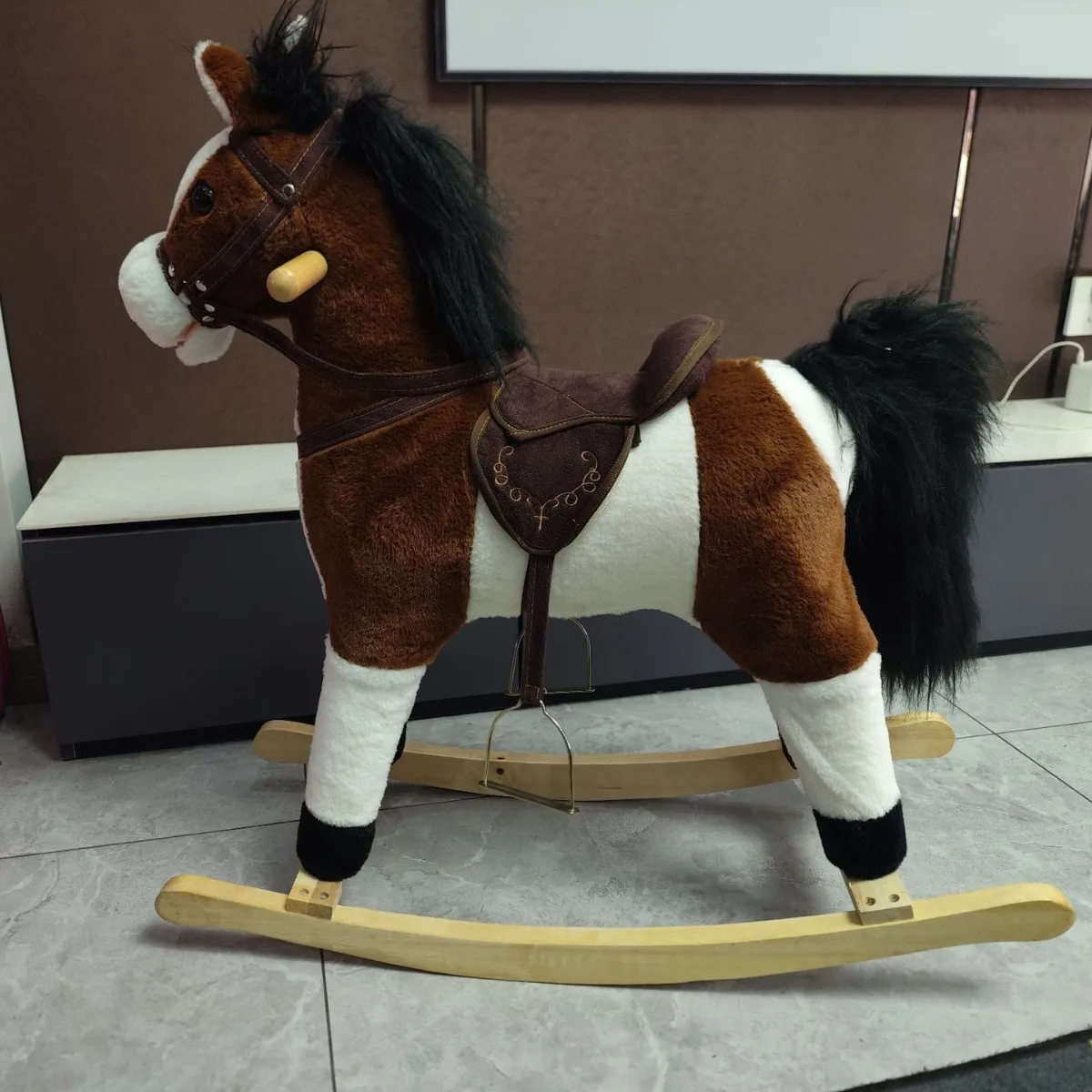 For Solid Wood Rocking Horse, Toddler Sliding Car, Ride-on Birthday Gift for Children