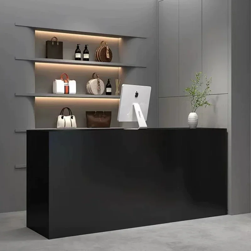 

Центр красоты Председание информационный стол Черный салон Кафе Стойка Дешевые столы для небольшой комнаты Передняя одежда Ресторан Стол Мебель