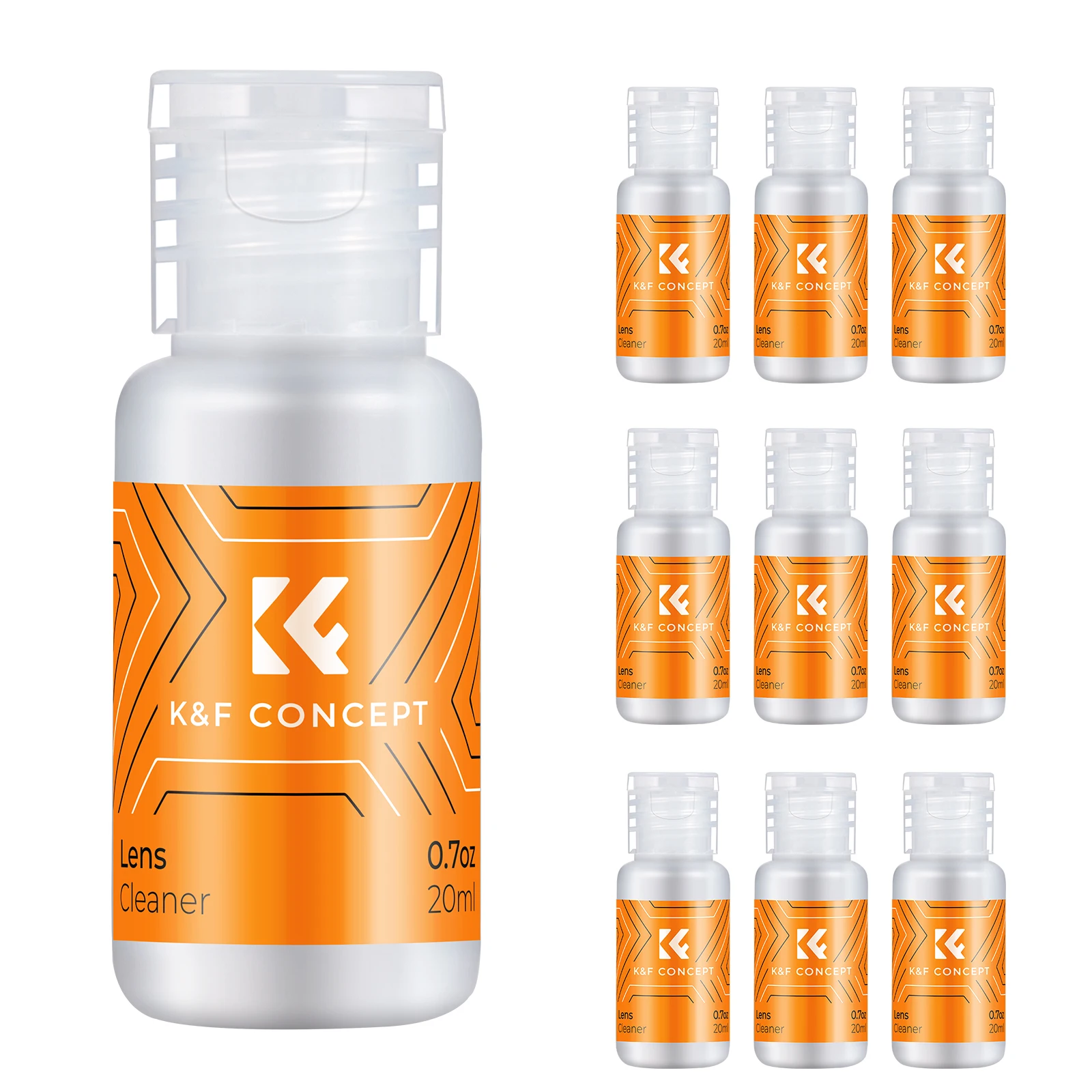 K&F Concept Professional 10pcs 20ML/Bottle DSLR Sensor Cleaning Fluid CCD/CMOS Cleaner Liquid Solution for Camera Lens Glasses